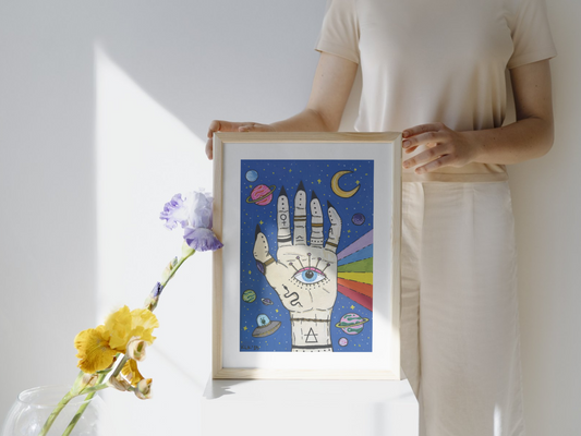 Cosmic Vision | Mind's Eye Palm Esoteric Witchy Art Print