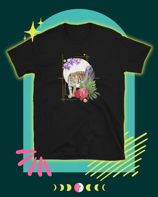 Tiger, Crystals & Tropical Plant Collage t-shirt