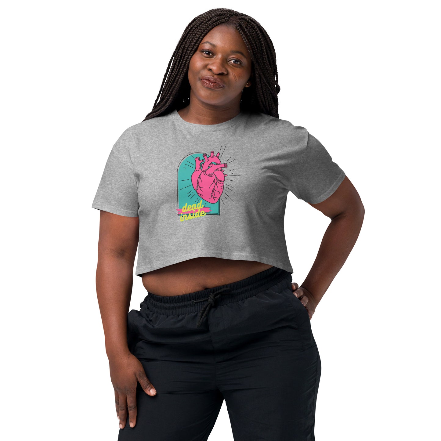 Dead Inside Anatomical Heart Crop Top - Witchy Boho Macabre Shirt - Colorful Gothic Tee - Dead Inside Merchandise