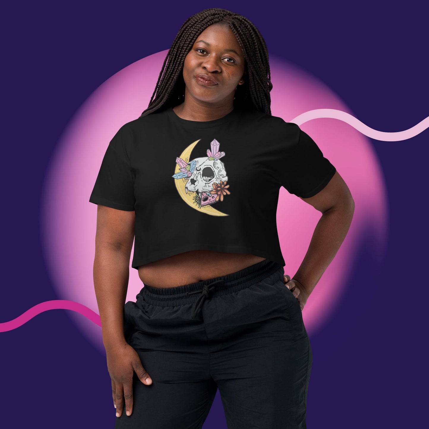 Cat Skull Women’s Crop Top