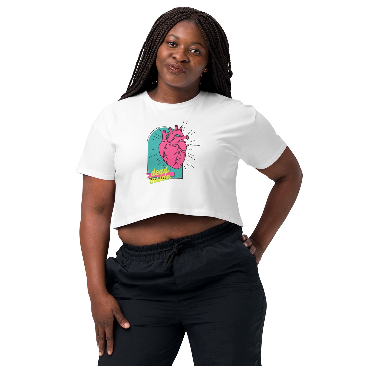Dead Inside Anatomical Heart Crop Top - Witchy Boho Macabre Shirt - Colorful Gothic Tee - Dead Inside Merchandise