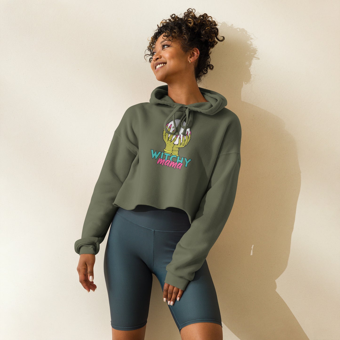 Witchy Mama Crystal Ball Crop Hoodie | Witchy sweatshirt | Boho Sweatshirt | Witchcore | Witchy Mama Merch