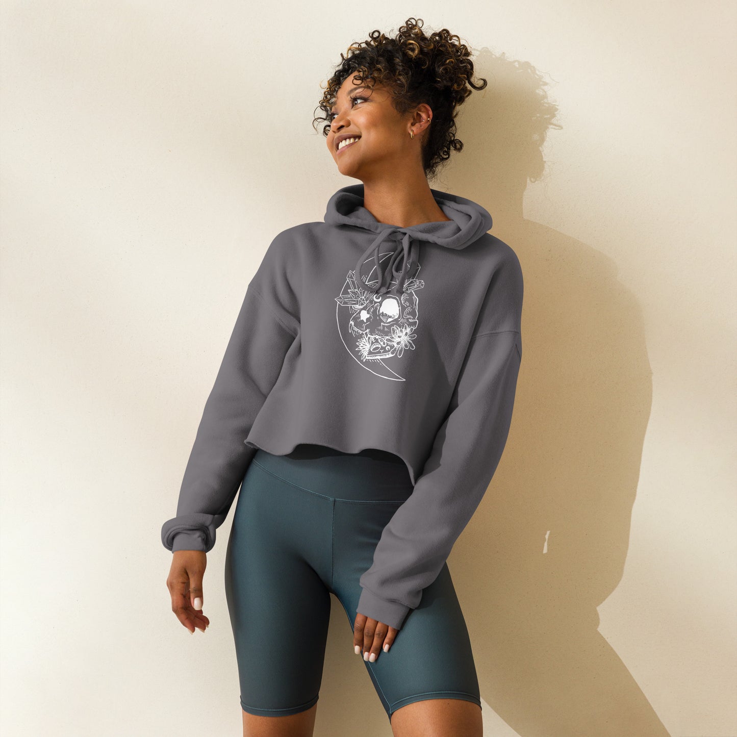 Cat Skull Crop Hoodie