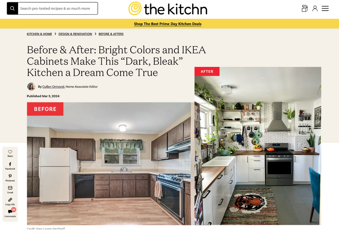 How We Turned a “Dark, Bleak” IKEA Kitchen into a Bright, Boho Dream — Featured on The Kitchn