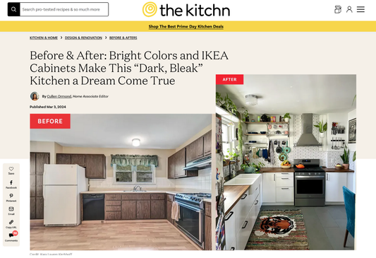 How We Turned a “Dark, Bleak” IKEA Kitchen into a Bright, Boho Dream — Featured on The Kitchn