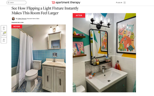 How Flipping a Light Fixture Upside-Down Became a Smart, Stylish Choice — Featured in Apartment Therapy