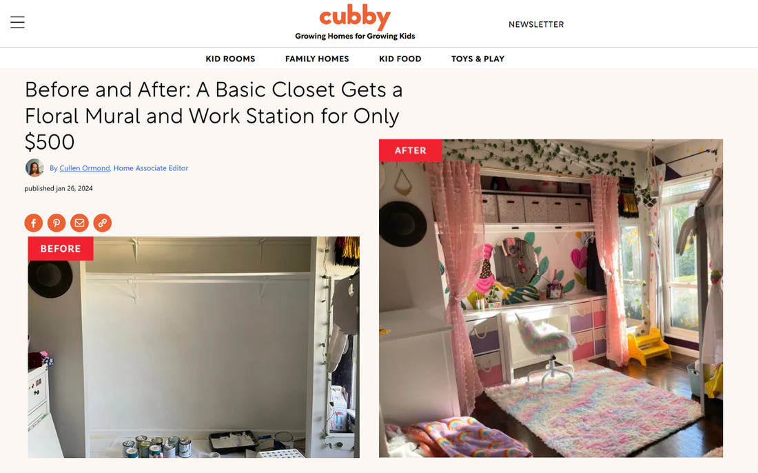 Turning a Closet into a Cozy Desk Nook — Featured on Cubby at Home