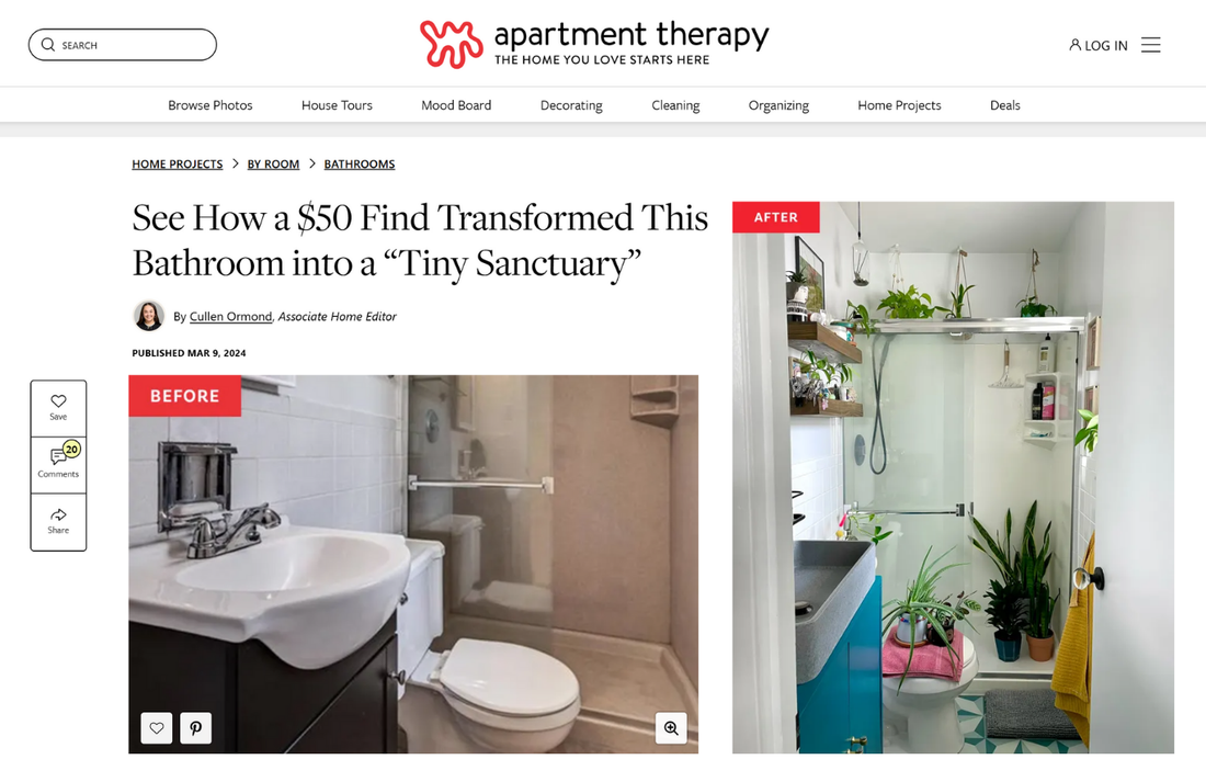 How a $50 Paint Job Turned My Bathroom Into a “Tiny Sanctuary” — As featured on Apartment Therapy