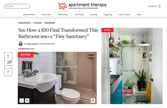 How a $50 Paint Job Turned My Bathroom Into a “Tiny Sanctuary” — As featured on Apartment Therapy