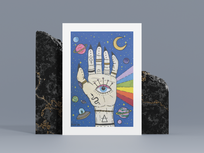 Cosmic Vision | Mind's Eye Palm Esoteric Witchy Art Print
