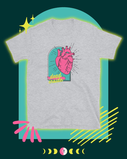 Dead Inside Anatomical Heart Short Sleeve T-Shirt - Witchy Boho Macabre Tee - Colorful Shirt - Dead Inside Merchandise
