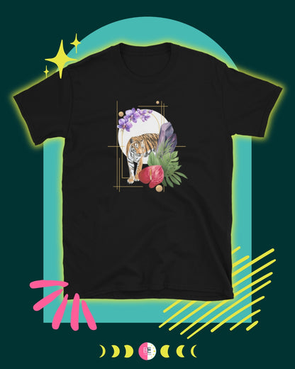 Tiger, Crystals & Tropical Plant Collage t-shirt