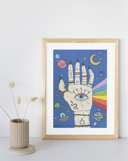 Cosmic Vision | Mind's Eye Palm Esoteric Witchy Art Print