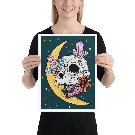 Cat Skull Esoteric Poster