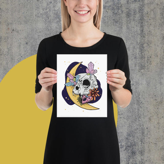 8 x 10 Cat Skull Esoteric Poster - Original art print
