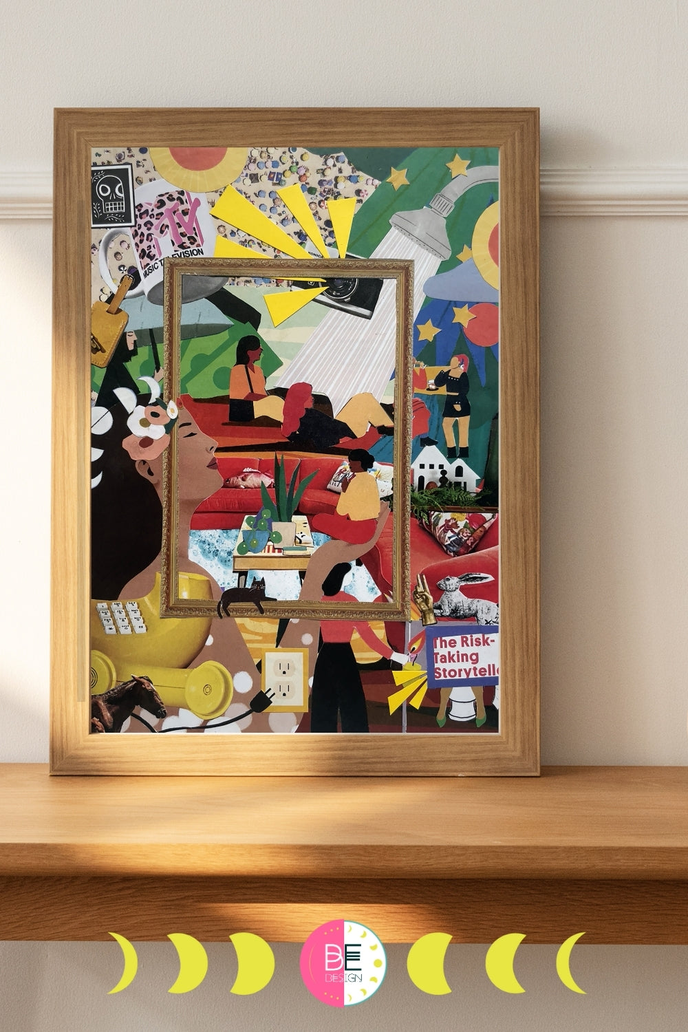 The Risky Storyteller Collage Art Print