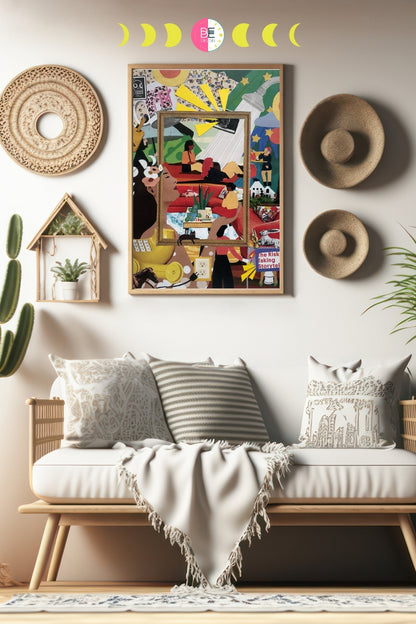 The Risky Storyteller Collage Art Print