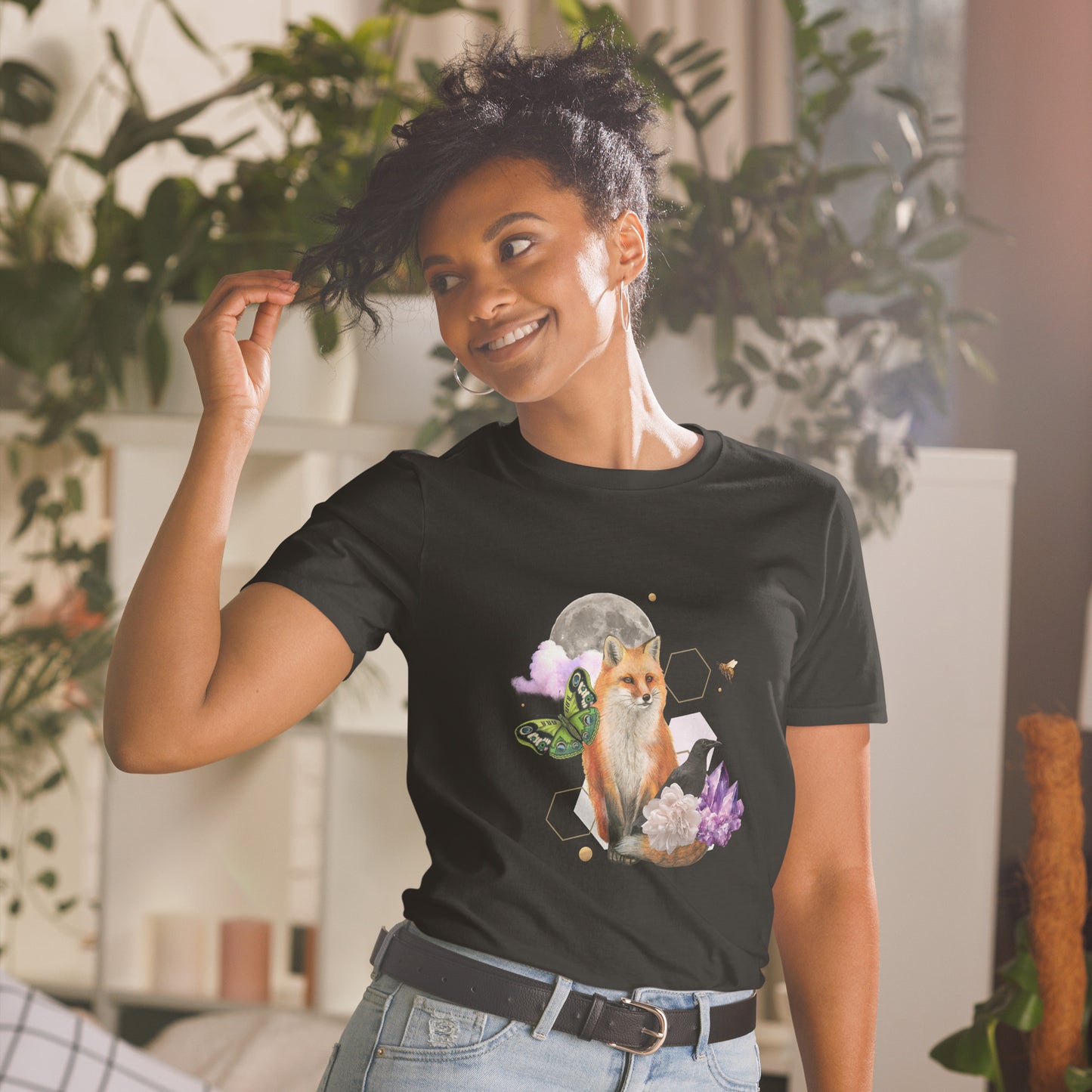 Mystical Fox & Crow Collage Unisex T-Shirt - Witchy Wardrobe Essential