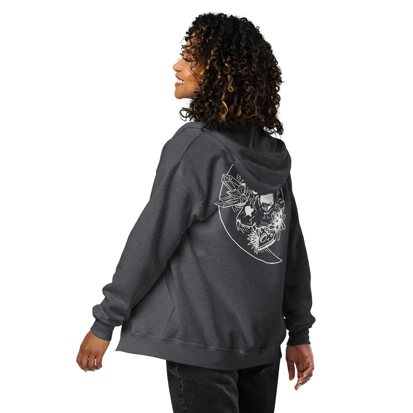 Cat Skull Unisex heavy blend zip hoodie