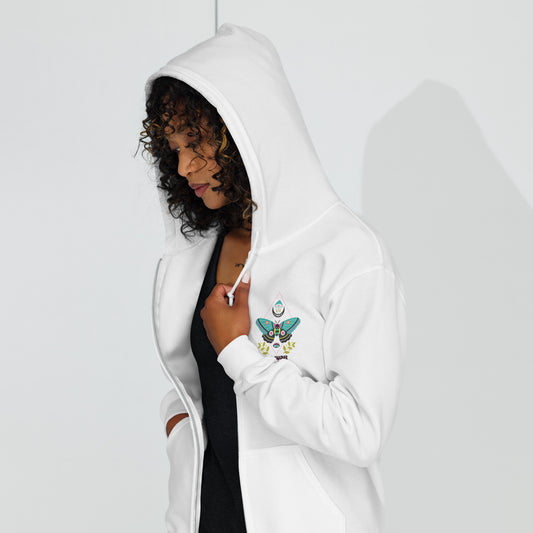 Enigmatic Moth & All-Seeing Eye ;No War but Class War; Zip-Up Hoodie