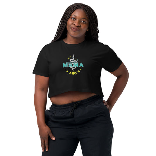 Mystical Mama Snake Crop Top | Witchy Boho Shirt, Magical Mama Crop Top, Witchy Mama Crop Top | Alt Mom Shirt | Crescent Moon Crop Top