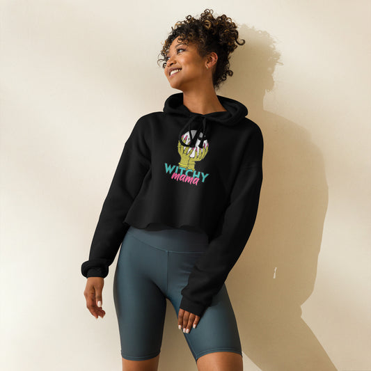 Witchy Mama Crystal Ball Crop Hoodie | Witchy sweatshirt | Boho Sweatshirt | Witchcore | Witchy Mama Merch